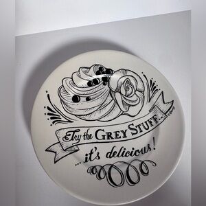 Disney Parks “Try the Grey Stuff” Dessert Plate Beauty and the Beast Ceramic